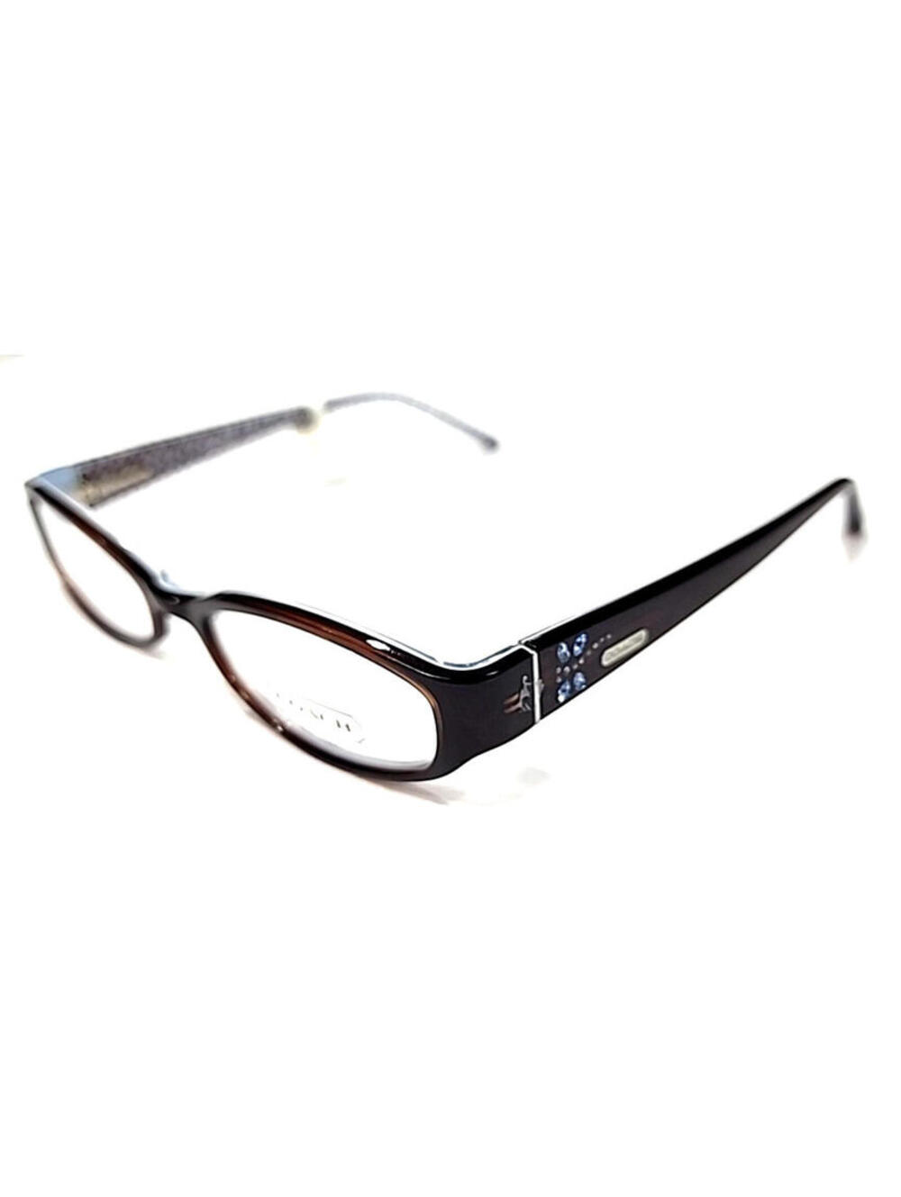 Coach 530 Annabel Gloss Brown Blue Oval Eyeglasses 50-18 135 - Picture 2 of 8